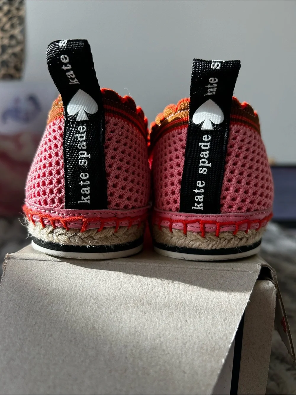 Kate Spade Women's Knottingham Crochet Espadrille Flat Size 7, Pink